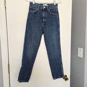 Zara Highrise Split Hem Cropped Size 2 Jeans
